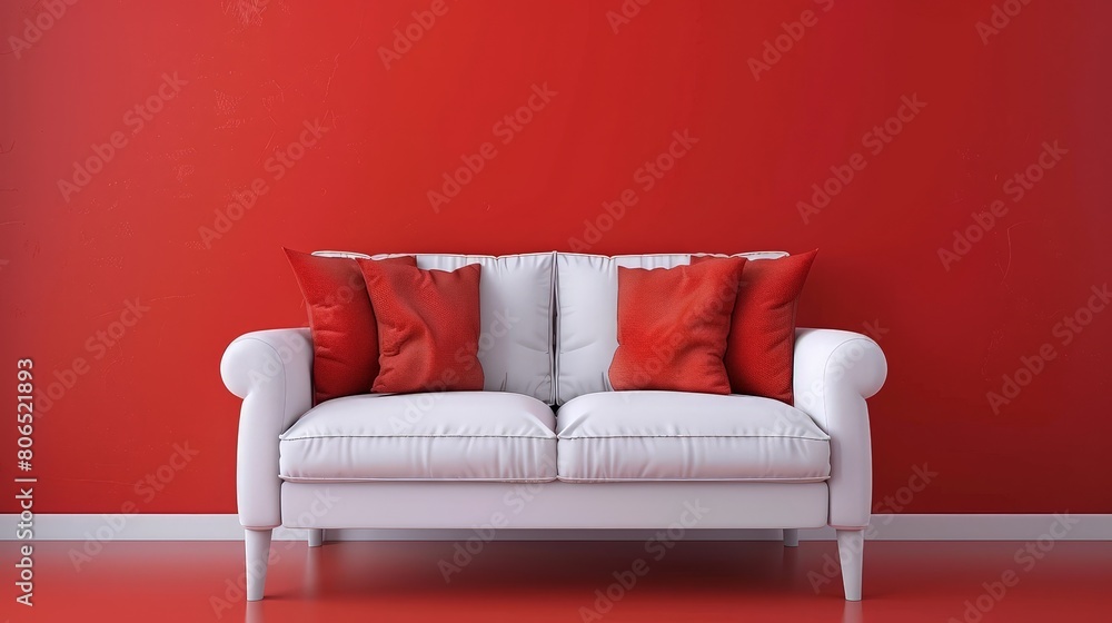 Fototapeta premium red sofa in the room