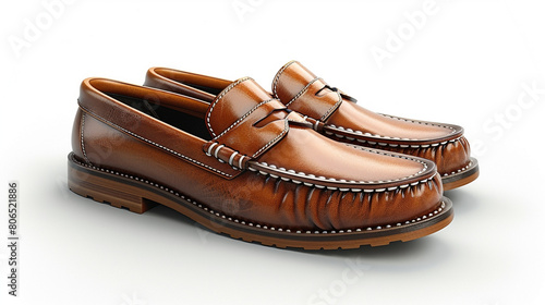 Loafers shoes white background