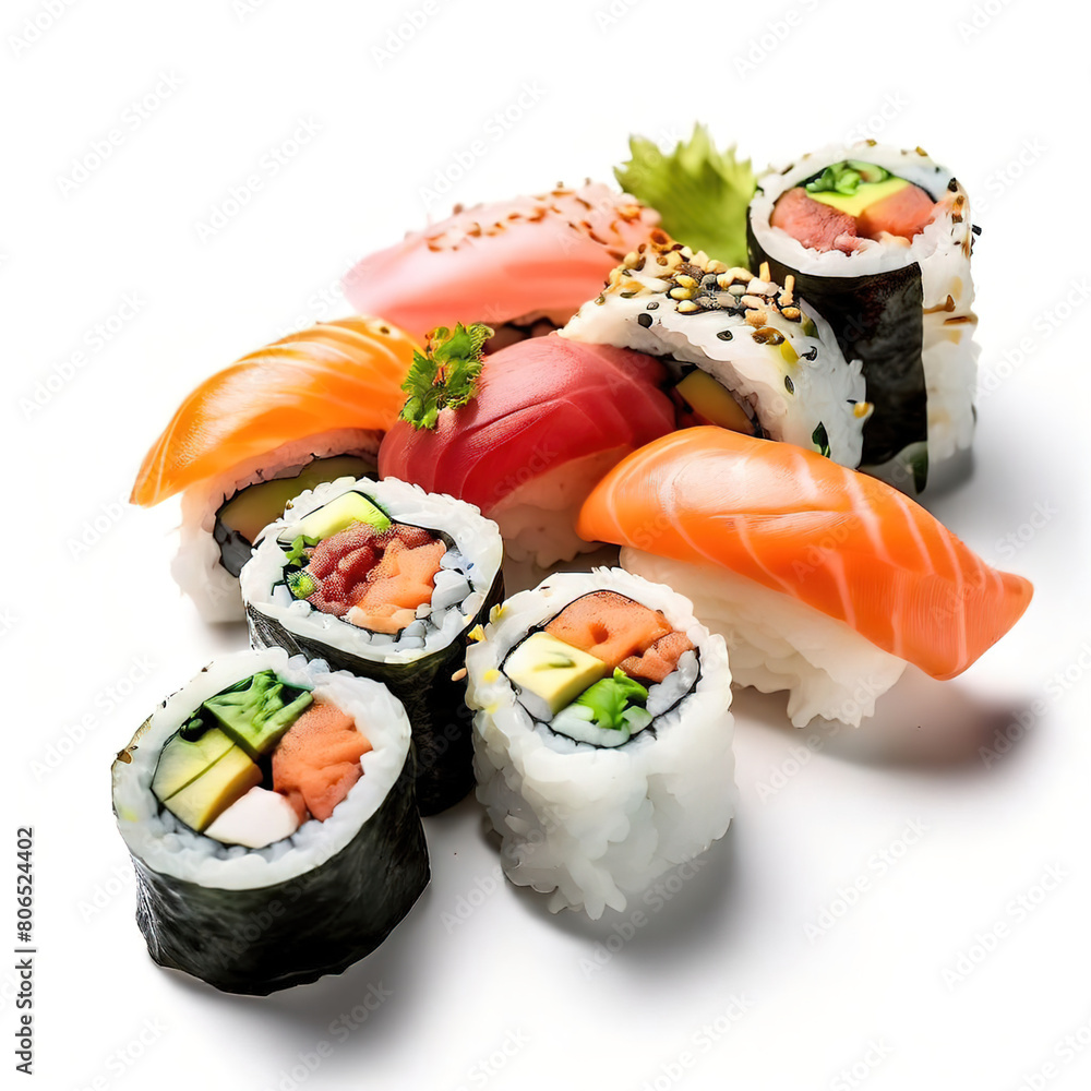 Delicious fresh and healthy sushi food ai generated Delicious fresh and healthy sushi food ai generated