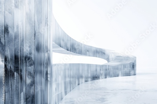 A panoramic view of a sleek, updraw graph etched in ice, set against a crisp, arctic white background, emphasizing the cool, calculated precision needed in financial planning and analysis. 