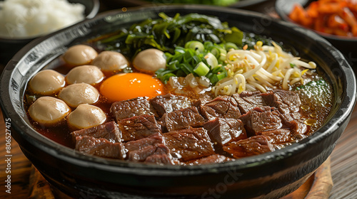 typical Japanese food shabu-shabu white background