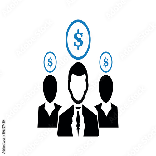 Business investor icon. vector graphics