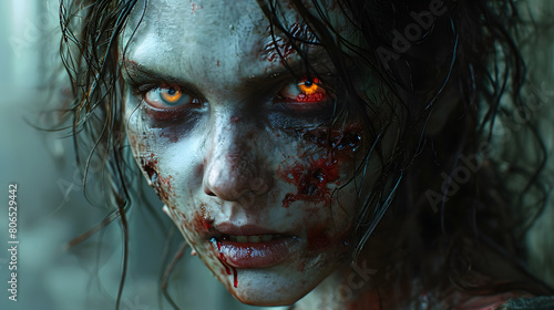 Illustrations Scary Female Zombie