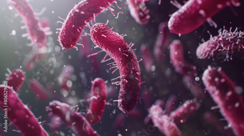 E. coli is a type of rod–shaped bacteria, harmless strains of which are often found in humans and animals photo
