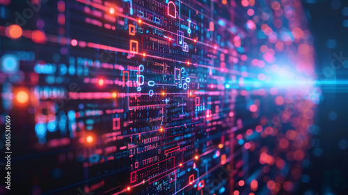 Wallpaper Mural Close-up of a digital circuit board with glowing lights and intricate connections, symbolizing advanced technology and data processing. Torontodigital.ca