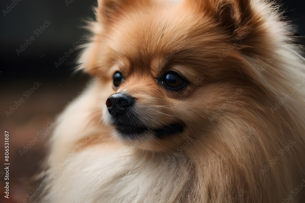 pomeranian dog portrait HD 8K wallpaper Stock Photographic Image Generative AI