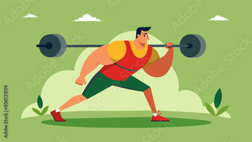 A determined athlete hauling a heavy yoke across a field in a CrossFit strength challenge.. Vector illustration