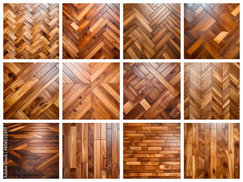 A detailed collage of wood floor tile samples  showcasing diverse textures  grains  and finishes  providing a rich visual comparison for selecting the perfect flooring.