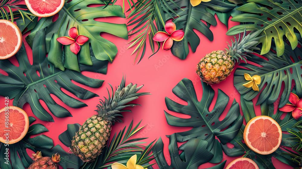Obraz premium Summer vibe pattern wallpaper