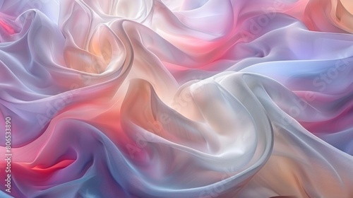 Pastel dream 3D abstract, swirling shapes in soft light, realistic high-quality texture rendering, detailed 8K resolution AI Generative