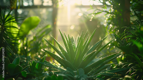 Botanical closeup revealing intricate details of plants in their natural environment. AI generative design. photo