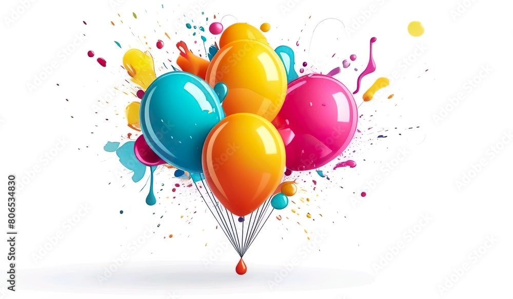 Abstract lifestyle banner design with ballons and colorful splashing shapes Abstract lifestyle banner design with ballons and colorful splashing shapes