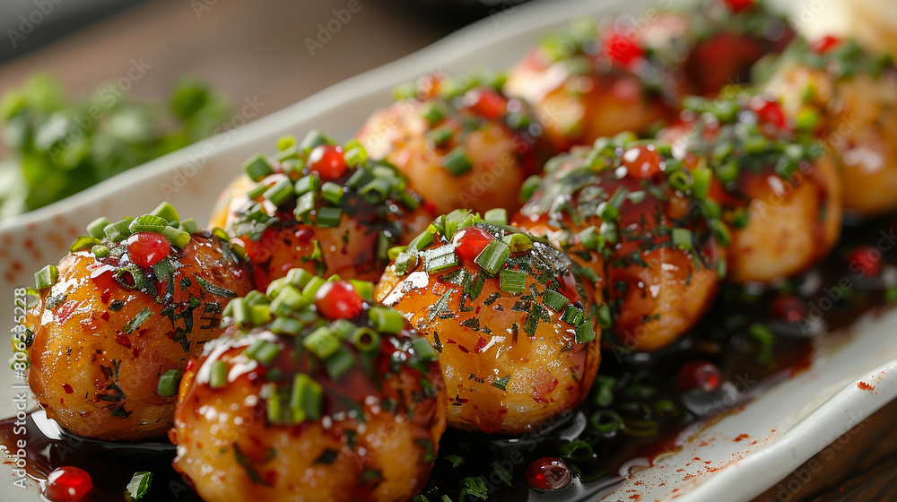 Fototapeta premium typical Japanese food takoyaki white background