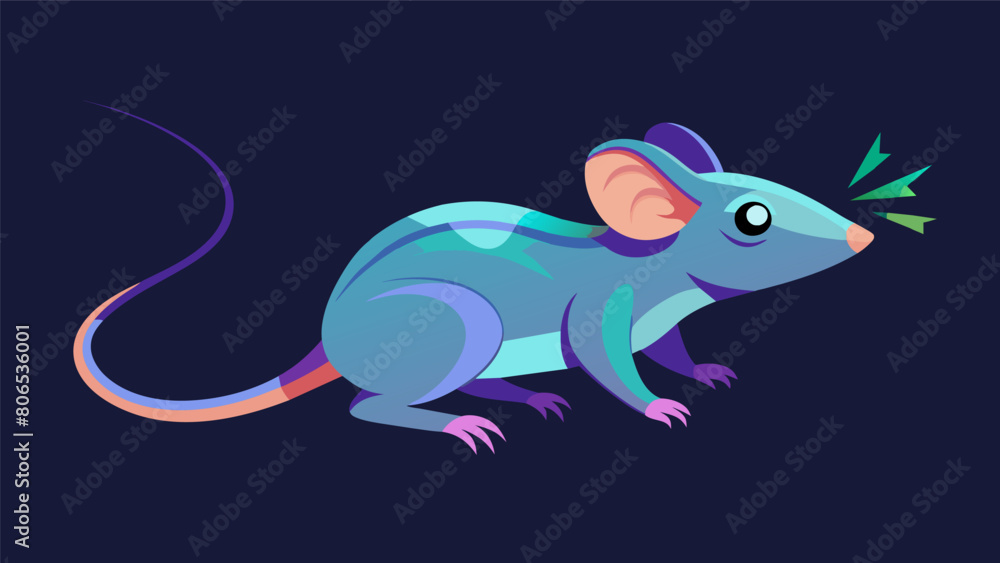 A holographic mouse that your ferret can chase and capture complete with squeaking sounds.. Vector illustration A holographic mouse that your ferret can chase and capture complete with squeaking sounds.. Vector illustration
