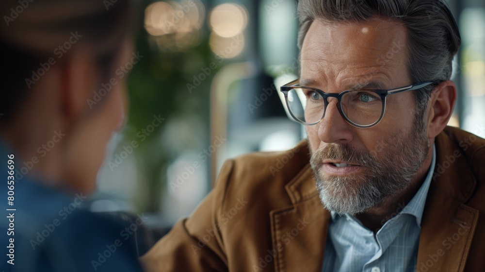 Close-up of a financial advisor explaining investment options to a client, providing expert guidance for wealth management. Close-up of a financial advisor explaining investment options to a client, providing expert guidance for wealth management.