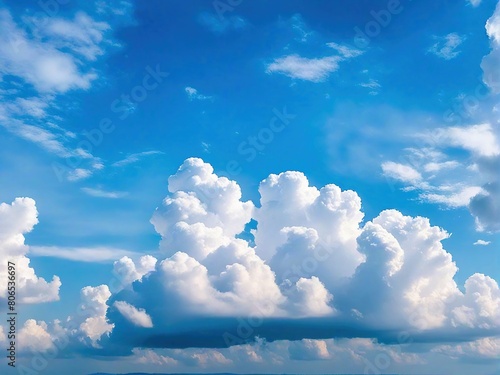 blue sky with clouds photo