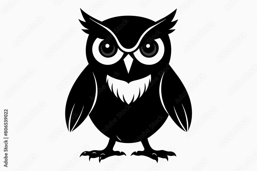 Owl silhouette on white background, Vector illustration, icon, svg, characters, Holiday t shirt, Hand drawn trendy Vector illustration, illustration of a seagull Owl silhouette on white background, Vector illustration, icon, svg, characters, Holiday t shirt, Hand drawn trendy Vector illustration, illustration of a seagull