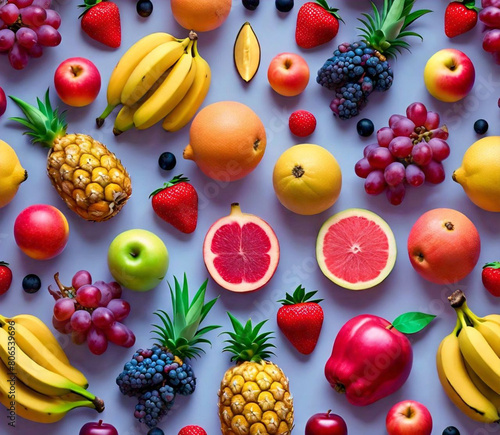 fruits and berries and verious other fruits pattern photo