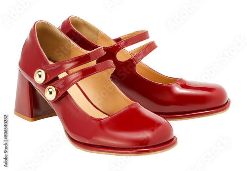 Vintage fashion in red shoes isolated