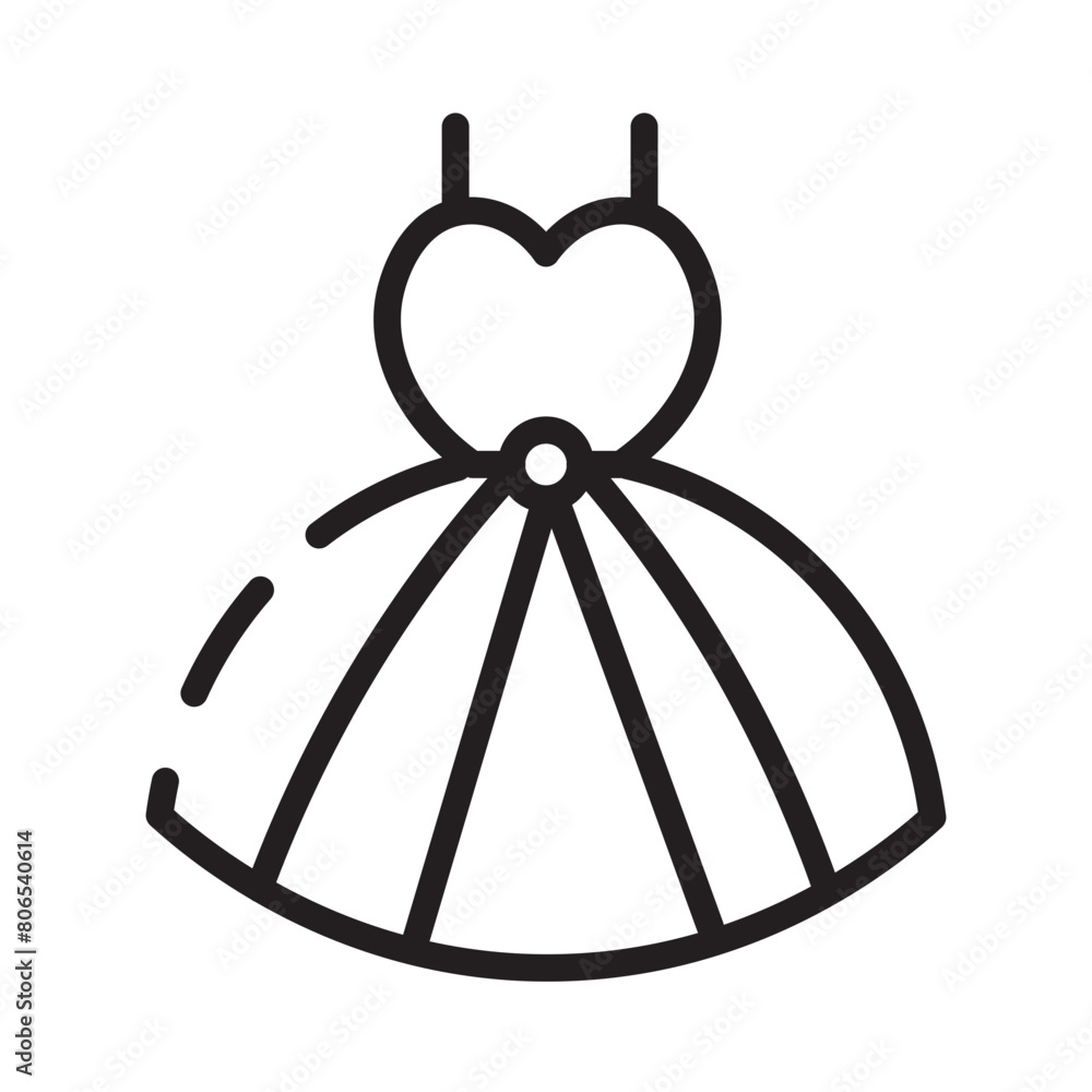 Bride Dress Wedding Line Icon Bride Dress Wedding Line Icon
