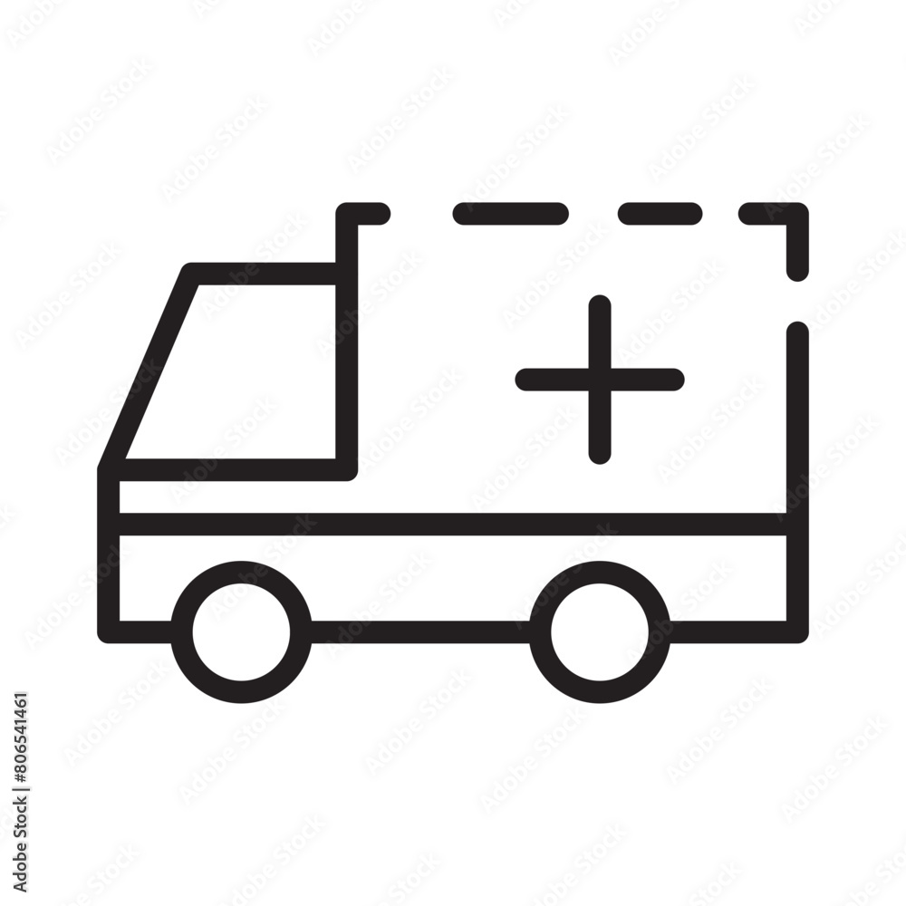 Ambulance Transport Virus Line Icon Ambulance Transport Virus Line Icon