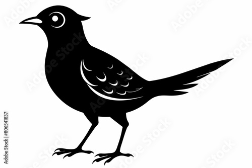 Lark silhouette on white background, Vector illustration, bird, icon, svg, characters, Holiday t shirt, Hand drawn trendy Vector illustration, crow on a white