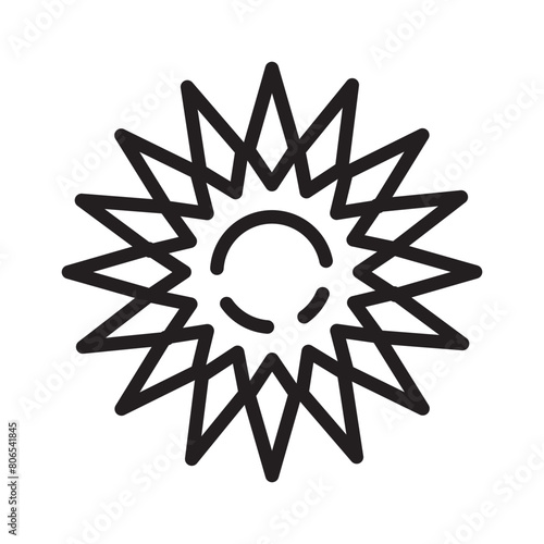 Flower Plant Sun Line Icon