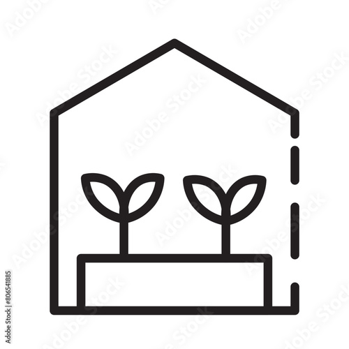 Organic Plant Sun Line Icon