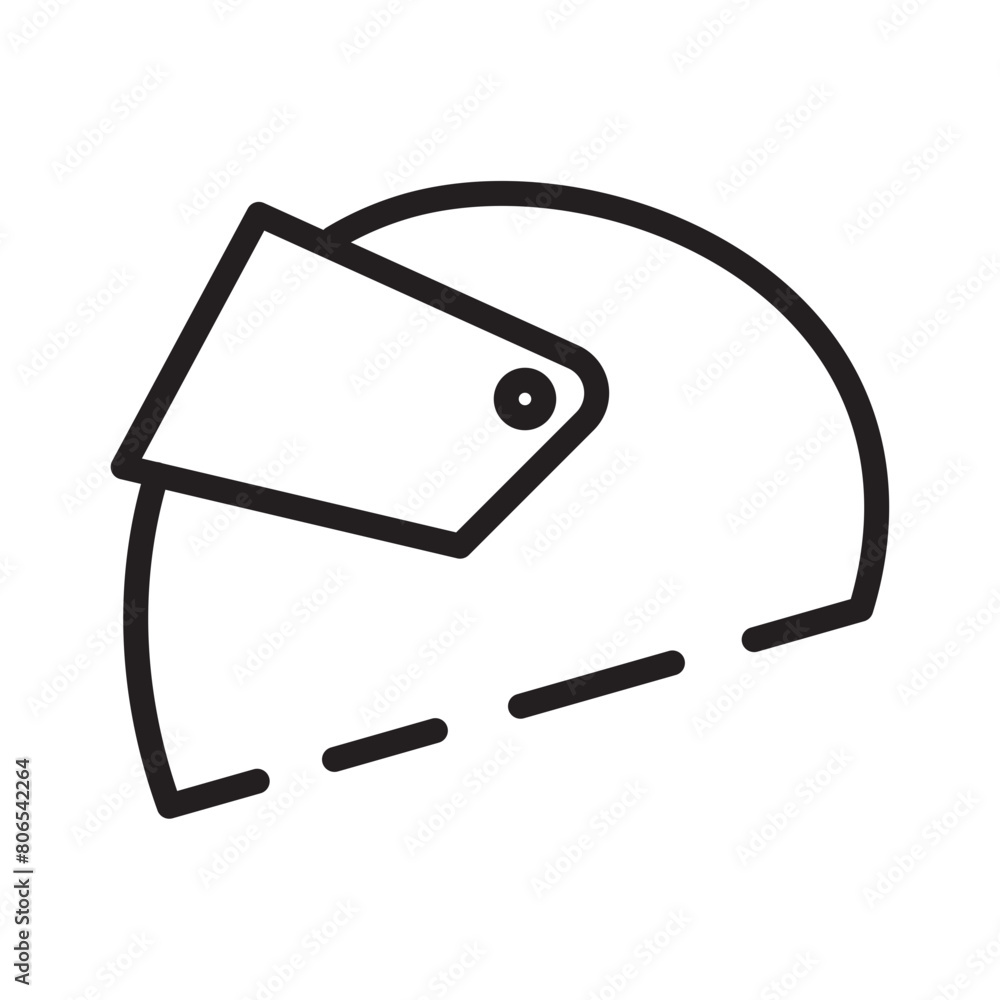 Helmet Race Sport Line Icon Helmet Race Sport Line Icon