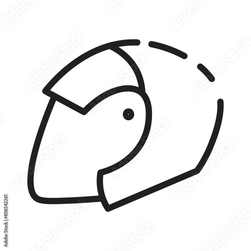 Helmet Race Sport Line Icon