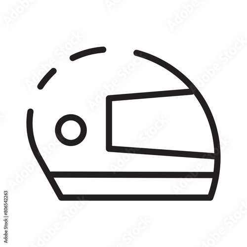 Helmet Race Sport Line Icon