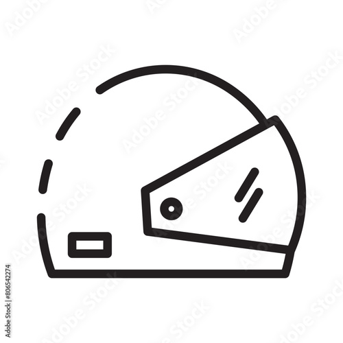 Helmet Race Sport Line Icon