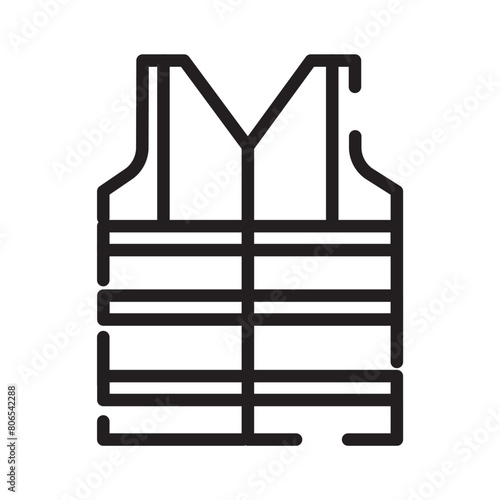 Jacket Life Vest Line Icon