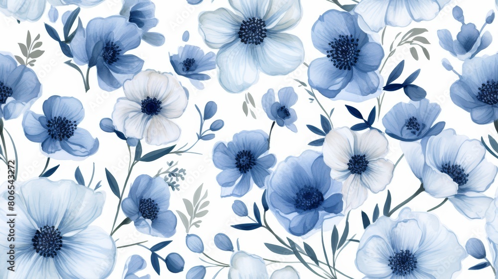 Seamless summer pattern with watercolor flowers Seamless summer pattern with watercolor flowers