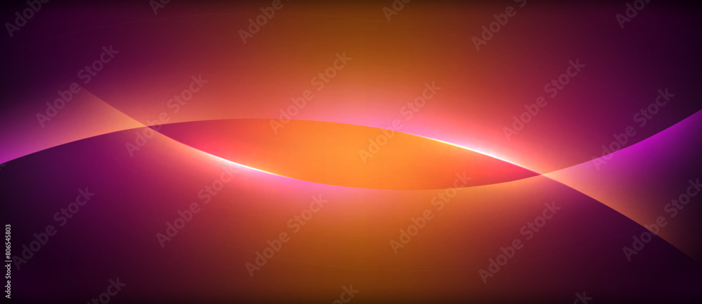 Experience the calming hues of peach and amber on a purple and orange background, with a glowing wave evoking a geological phenomenon. A heat gas event in tints and shades of tranquility Experience the calming hues of peach and amber on a purple and orange background, with a glowing wave evoking a geological phenomenon. A heat gas event in tints and shades of tranquility