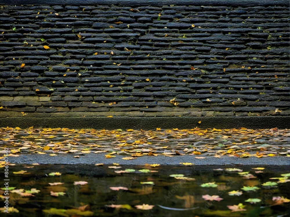 Obraz premium autumn leaves on the pavement