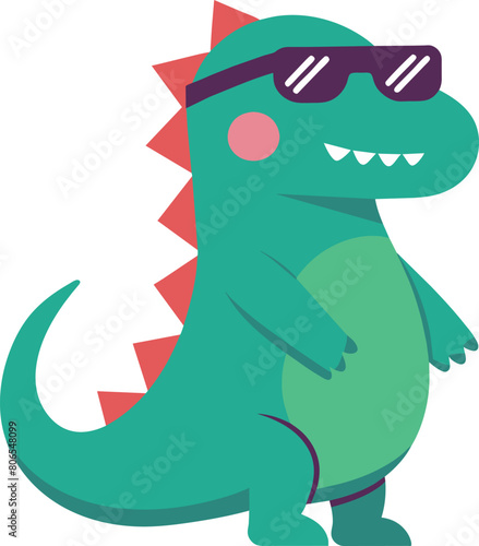 cool dinasour wear sunglasses sticker