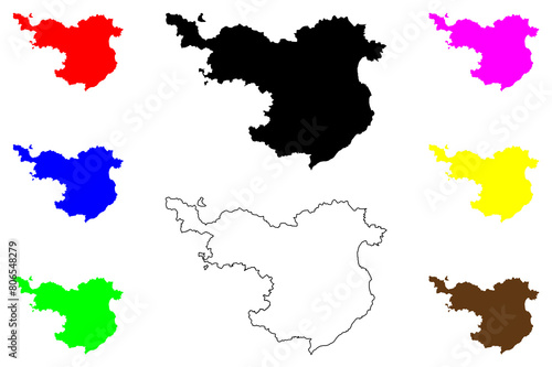 Province of Girona  Kingdom of Spain  Autonomous Community Catalonia  map vector illustration  scribble sketch Girona map