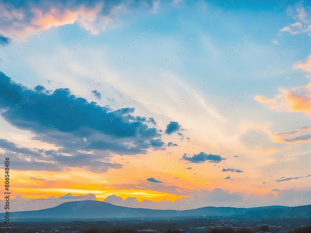 sunset in the mountains