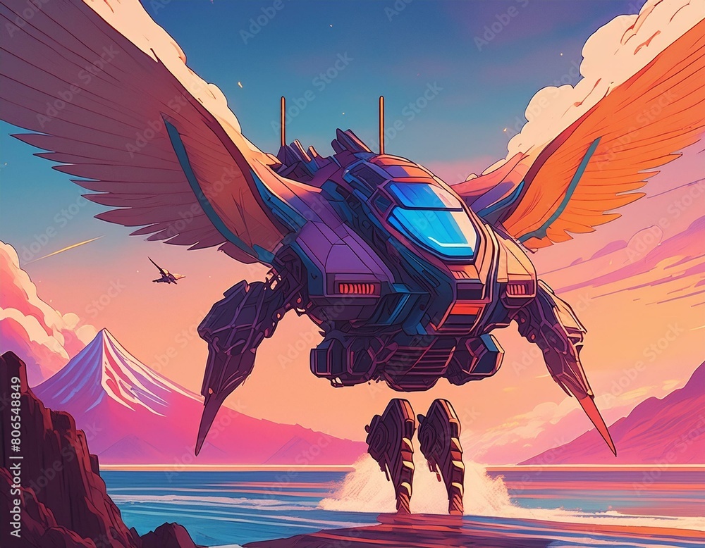 ilustración estilo anime japonés de Robot (imagen 7) Stock Illustration ...