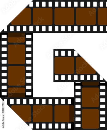 Movie Roll Letter Alphabet Vector G