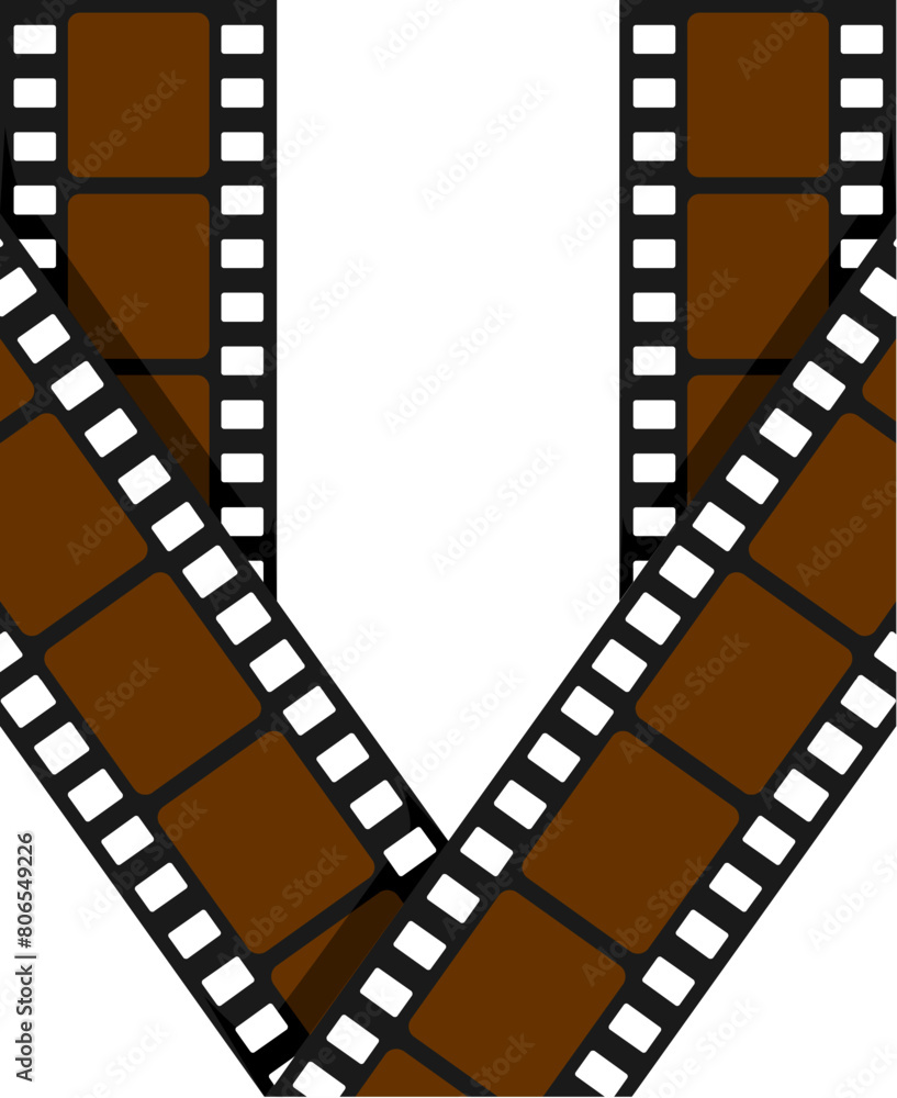 Movie Roll Letter Alphabet Vector V
