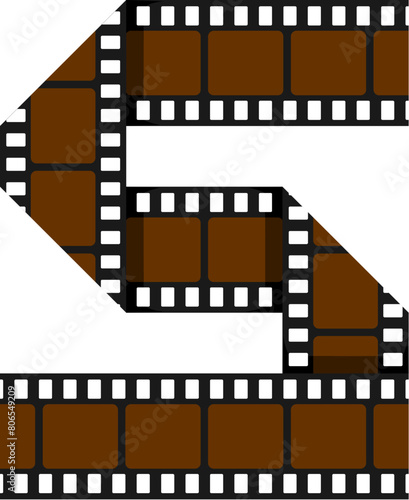 Movie Roll Letter Alphabet Vector S
