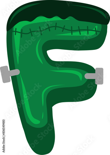 Frankenstein Letter Alphabet Vector F