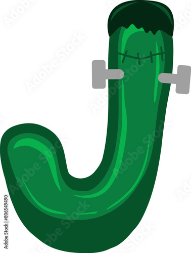Frankenstein Letter Alphabet Vector J