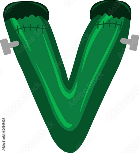 Frankenstein Letter Alphabet Vector V