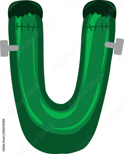Frankenstein Letter Alphabet Vector U