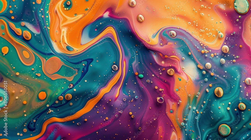 Colorful Cascade: Abstract Liquid Fusion Colorful Cascade: Abstract Liquid Fusion