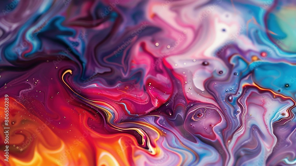 Obraz premium Chromatic Ripples: Liquid Abstract Symphony
