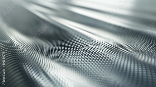 A radiant, silver solid color texture, with a fine, mesh-like pattern etched into the surface, suggesting the sleek, modern elegance of technological advancements and futuristic design.  photo
